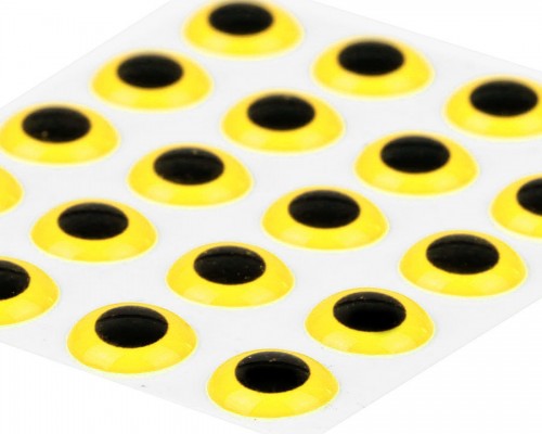 3D Epoxy Eyes, Yellow, 7 mm